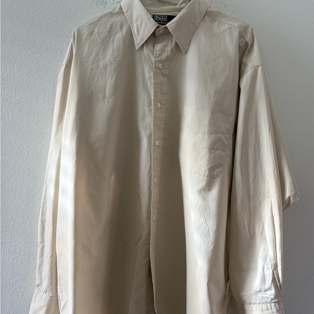 Ralph Lauren Cream Button-Down Dress Shirt
